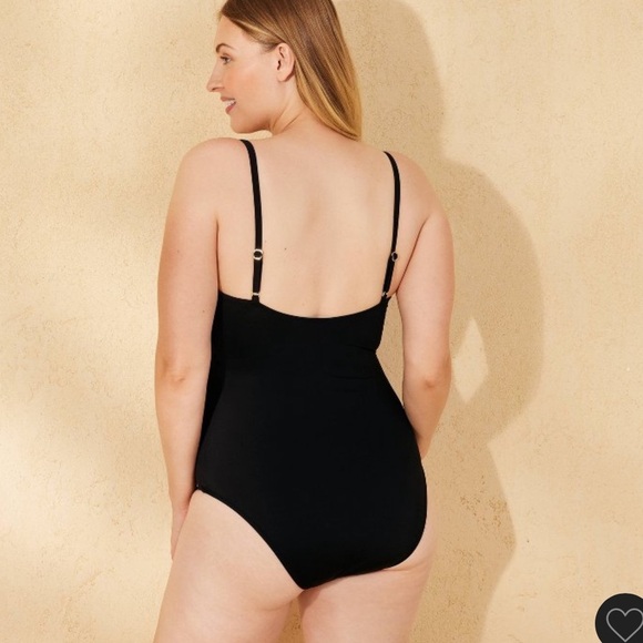 Shade and Shore Mesh Front Medium Coverage One Piece Swimsuit size XL Black - Picture 5 of 11